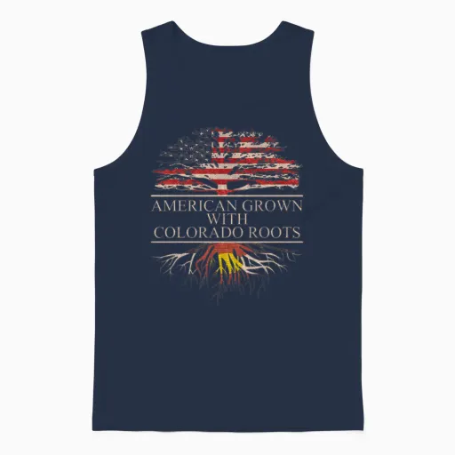 American Grown Colorado Roots Unisex Tank Top in Navy
