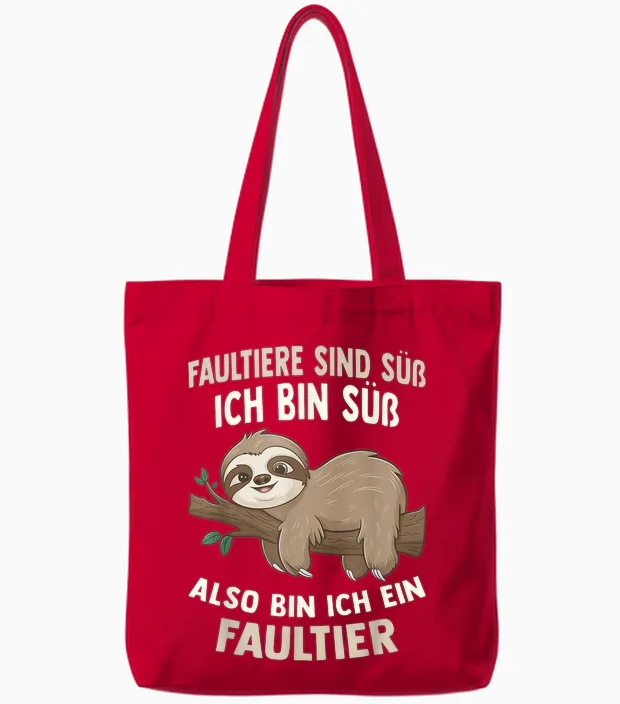 Faultiere Sind Süß Ich Bin Süß Also Bin Ich Ein Faultier Tote Bags in Red