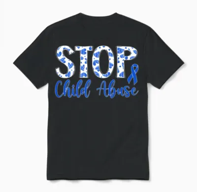 Stop Child Abuse Prevention Month Child Abuse Unisex T-Shirt - Black