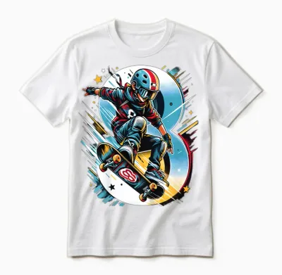 8 Jahre Skateboard Jungen Skater Unisex T-Shirt - White