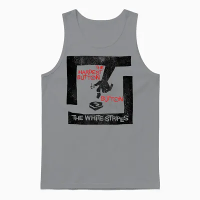 The Hardest Button White Stripes Unisex Tank Top - Sport Grey