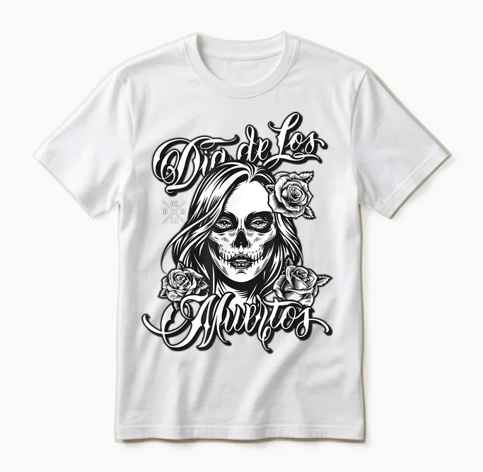 Tag Der Toten I Día De Los Muertos I La Catrina Unisex T-Shirt in White
