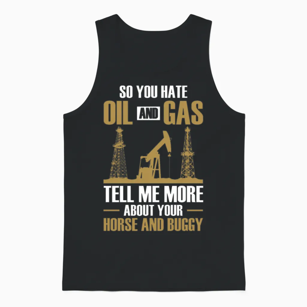 Oil and Gas Oilfield Oil Rig Roughneck Oilman Unisex Tank Top in Black