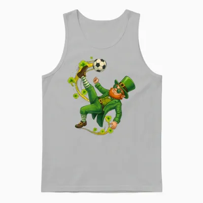 Soccer St Patricks Day Leprechaun Saint Patricks Boys Unisex Tank Top - Ash