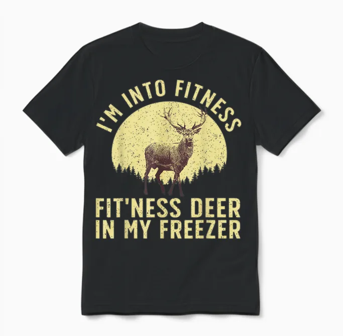 Funny Deer Hunting Art for Men Women Wildlife Hunter Hunting Unisex T-Shirt in Black