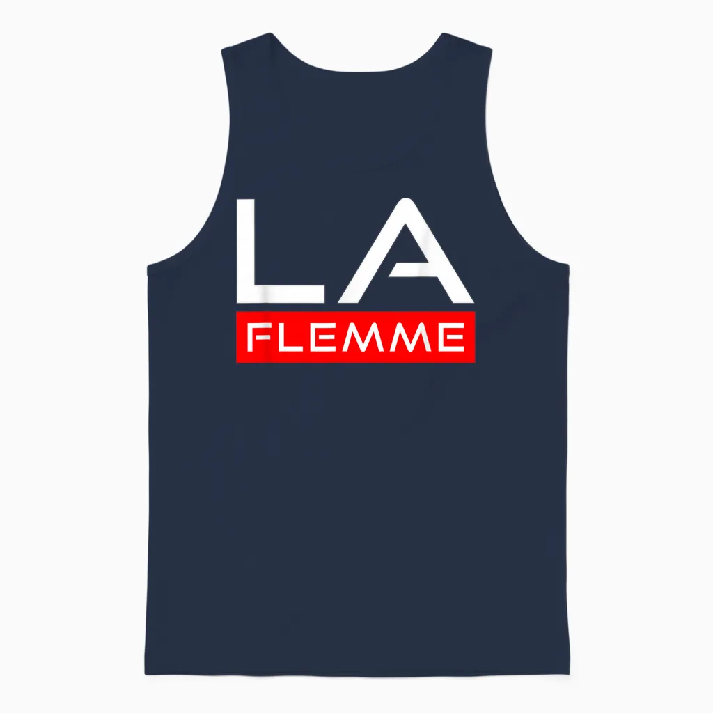 La Flemme Gift Man Woman Humour Original Birthday Unisex Tank Top in Navy