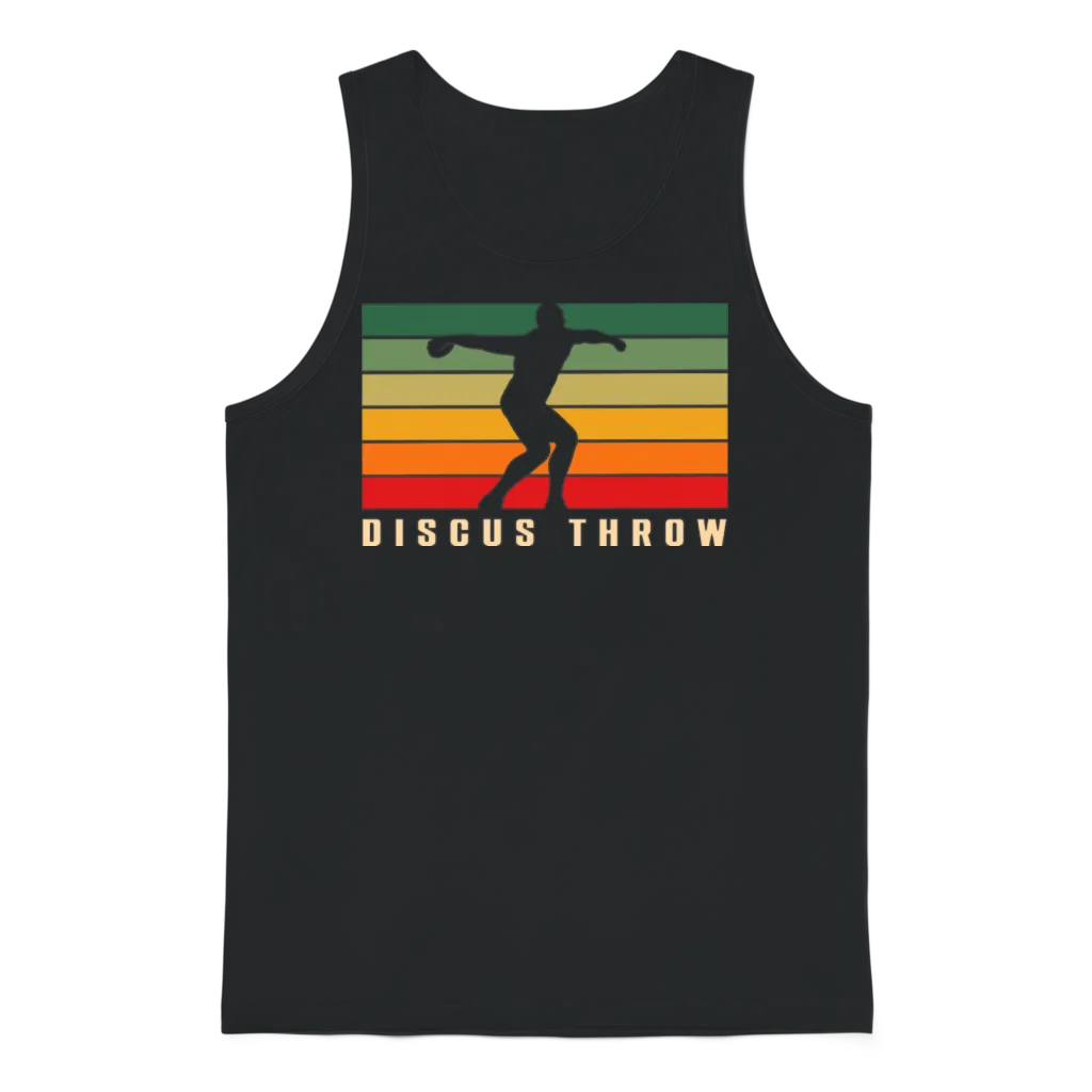 Discus Throw Retro Unisex Tank Top - Black
