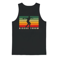 Discus Throw Retro Unisex Tank Top - Black – 1