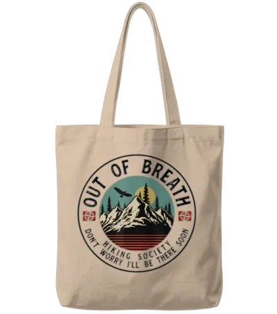 Breath Hiking Society Tote Bags - Natural