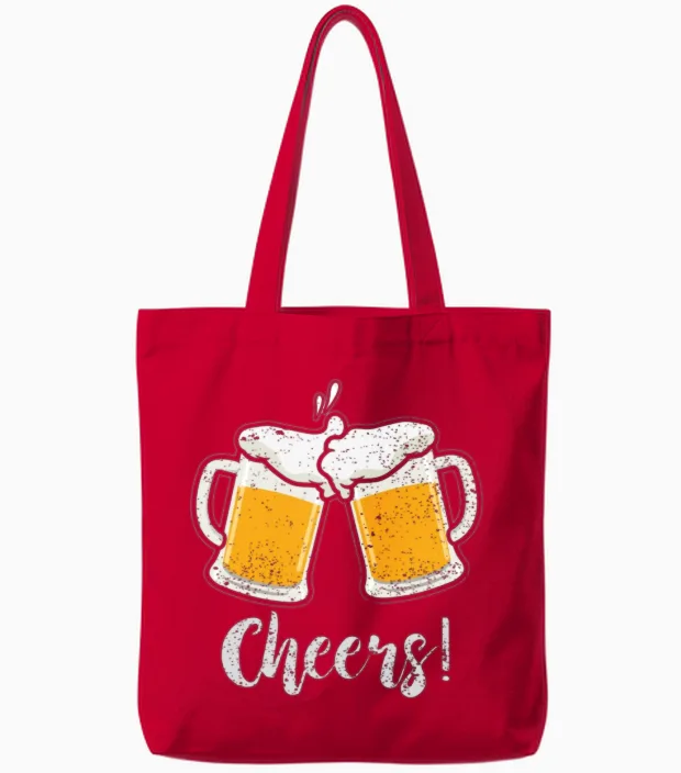 Cheers Tote Bags in Red