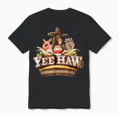 Yee Haw Vbs 2025 Animal Farm Vacation Bible School Unisex T-Shirt - Black