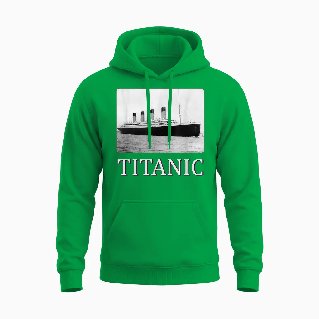 Titanic 1912 Vintage Titanic Expert Titanic Jungen Mädchen Unisex Hoodie in Irish Green