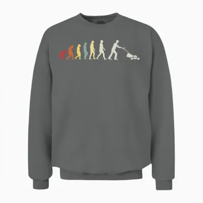 Rasenmäher Gärtner Retro Rasenmähen Evolution Garten Rasen Unisex Sweatshirt - Graphite Heather