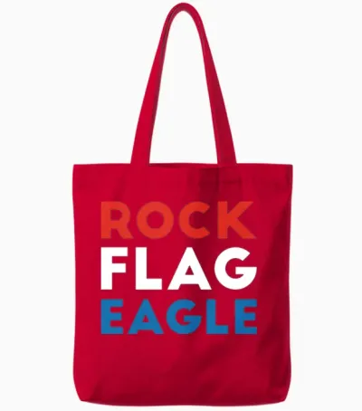 Rock Flag Eagle Tote Bags - Red