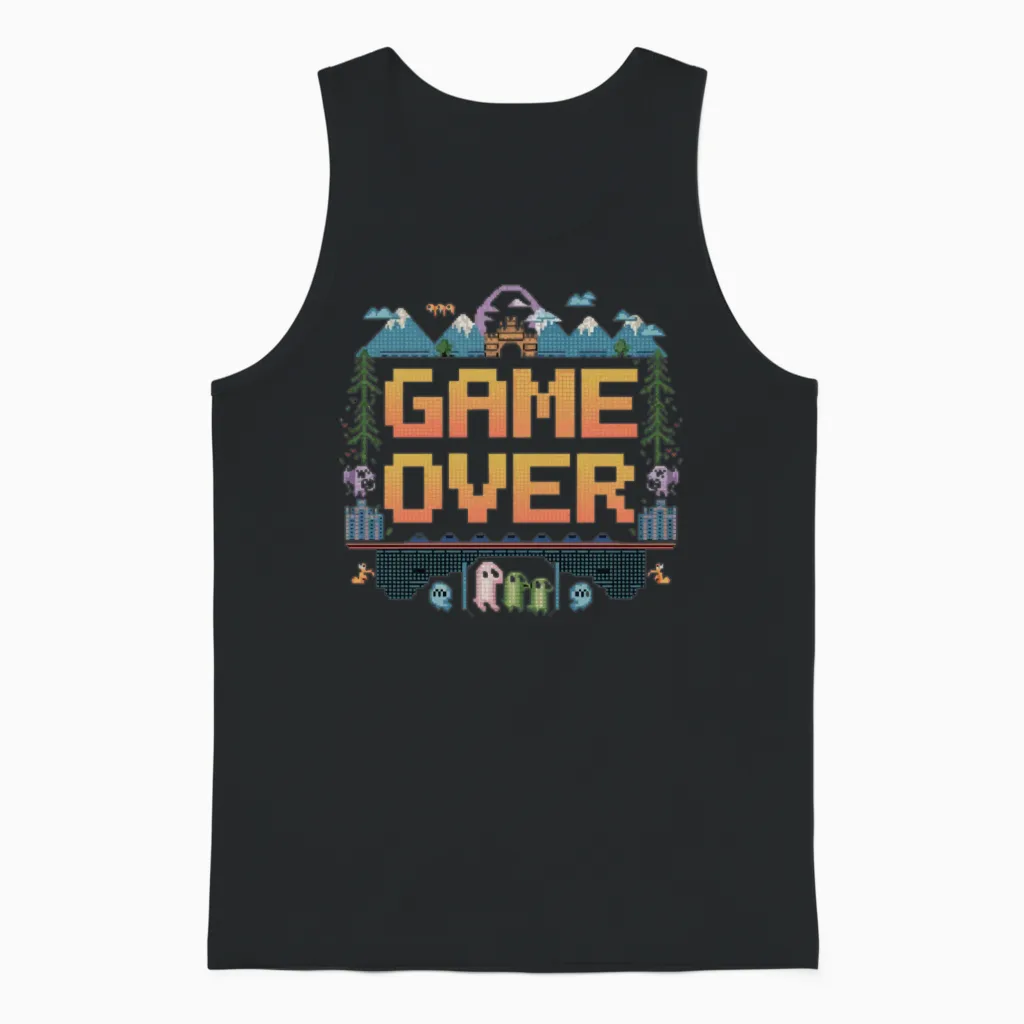 Nostalgic Retro Gamer Apparel Unisex Tank Top in Black