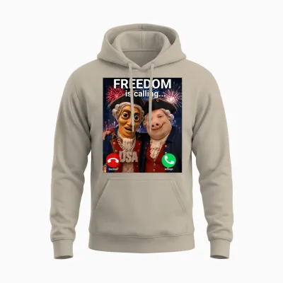 John Pork Fourth of July Tung Tung Tung Sahur Unisex Hoodie - Sand