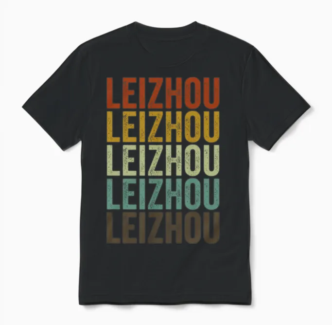 Leizhou China Retro Vintage Unisex T-Shirt - Black