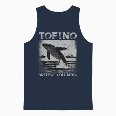 Tofino Colombie-Britannique Baleine Grise île De Vancouver Canada Unisex Tank Top - Navy