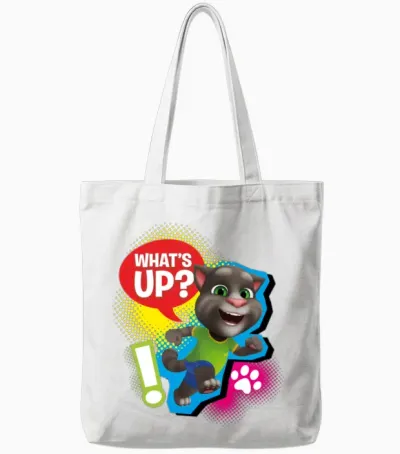 Talking Tom What´s Up? Tote Bags - White