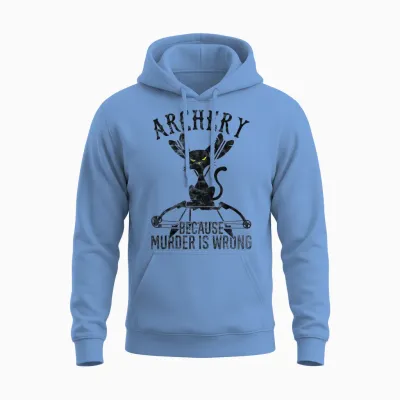 Archer Sport Archery Meme Meh Cat Unisex Hoodie - Carolina Blue