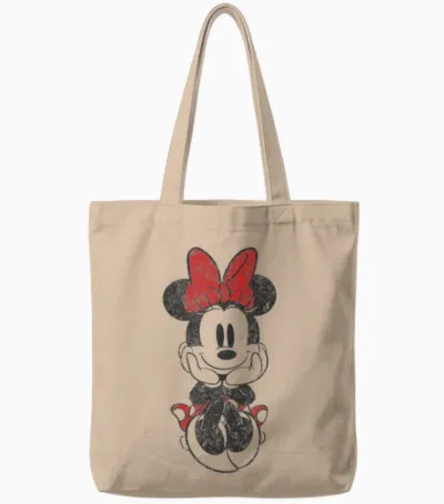 Disney Mickey and Friends Minnie Mouse Vintage Sitting Tote Bags - Natural