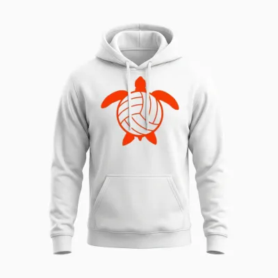 Water Turtle Volleyball Sport Hobby Volley Logo Unisex Hoodie - White