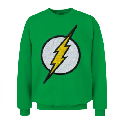 The Flash Embroidered Lightning Bolt Unisex Sweatshirt - Irish Green