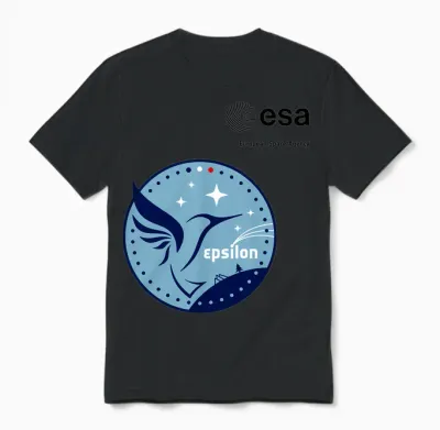 Esa European Space Agency Mission Epsilon Long Sleeve Patch Unisex T-Shirt - Black