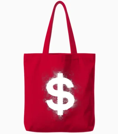 Dollar Tote Bags - Red