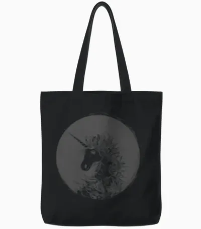 Head of a Unicorn Tote Bags - Black