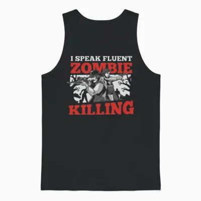 Zombie Funny Unisex Tank Top - Black