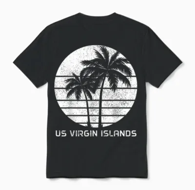 Vacances Aux îles Vierges Américaines | Pride Beach | Usvi Vintage Unisex T-Shirt - Black