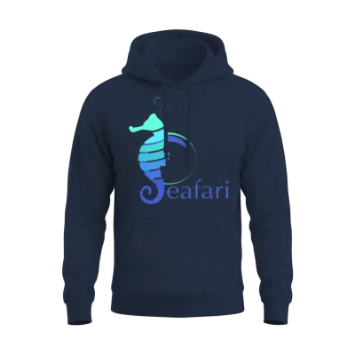 Sea Horse Seafari Unisex Hoodie - Navy