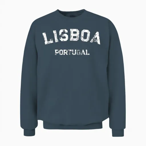 Lisboa Portugal Distressed Lisbon Travel Unisex Sweatshirt in Dark Heather