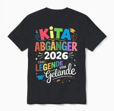Children's Kita Leavers 2026 School Child First Day Unisex T-Shirt - Black
