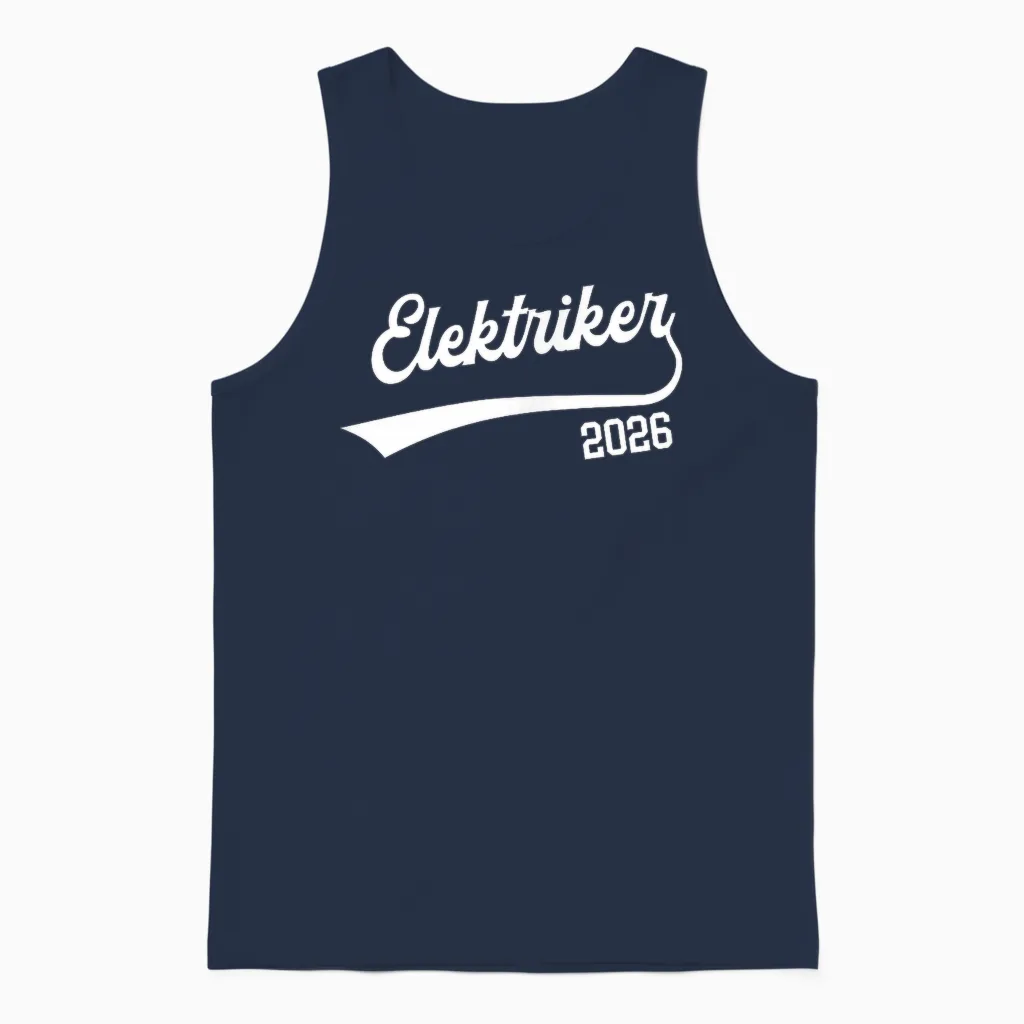 Electrician 2026 Exam Passed Training Unisex Tank Top in Navy