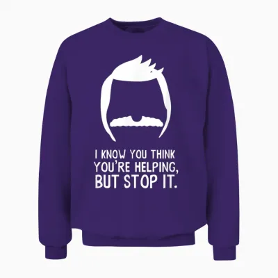 Bob's Burgers I Know You Think You're Helping but Stop It Unisex Sweatshirt - Purple