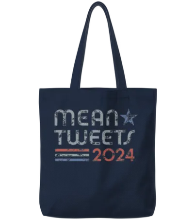 Retro Mean Tweets 2024 Tote Bags - Navy