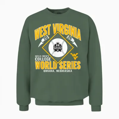West Virginia Mountaineers College World Series 2026 Cws Unisex Sweatshirt - Military Green