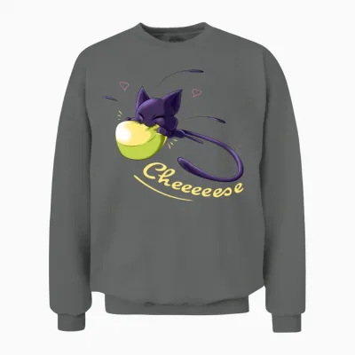 Miraculous Cheese Plagg Cat Noir Unisex Sweatshirt - Graphite Heather