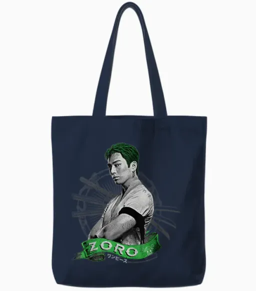 One Piece Roronoa Zoro Live Action Strohhut Piratenjäger Tote Bags - Navy