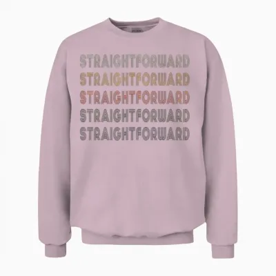 Love Heart Straightforward Grunge Style Vintage Unisex Sweatshirt - Light Pink