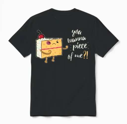You Wanna Piece of Me Cake Pastry Chef Gift Unisex T-Shirt in Black