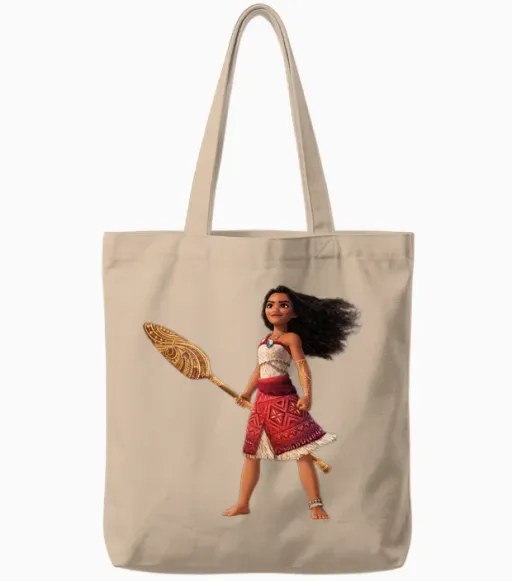 Disney Vaiana 2 Final Wayfinder Vaiana with Tattoo and Oar Tote Bags - Natural