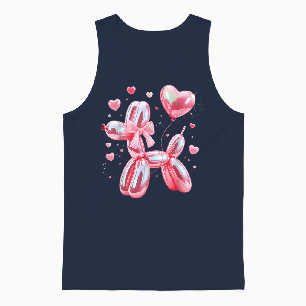 Ballon D'artiste En Forme De Chien Unisex Tank Top in Navy