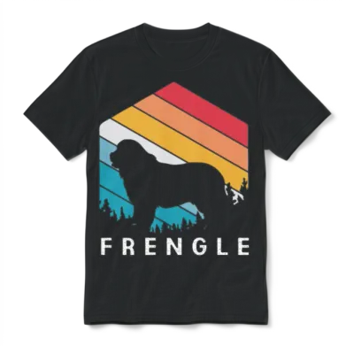 Retro Dog Owner Mix Breed Dog Frengle Dog Unisex T-Shirt - Black