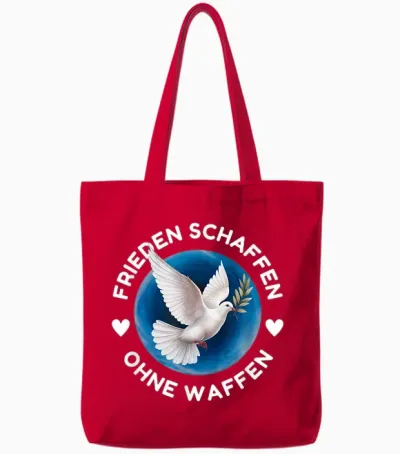 Frieden Schaffen Ohne Waffen Weltfrieden Weiße Friedenstaube Tote Bags - Red