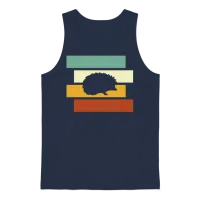 Hedgehog Retro Unisex Tank Top - Navy – 1