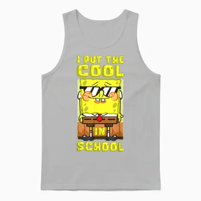 Mademark X Spongebob Squarepants - Spongebob Back to School I Put the Cool in School Boys Gift Unisex Tank Top - Ash