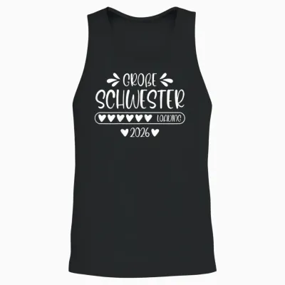 Big Sister 2026 Loading Pregnancy Announcement T-Shirt, Black Unisex Tank Top - Black